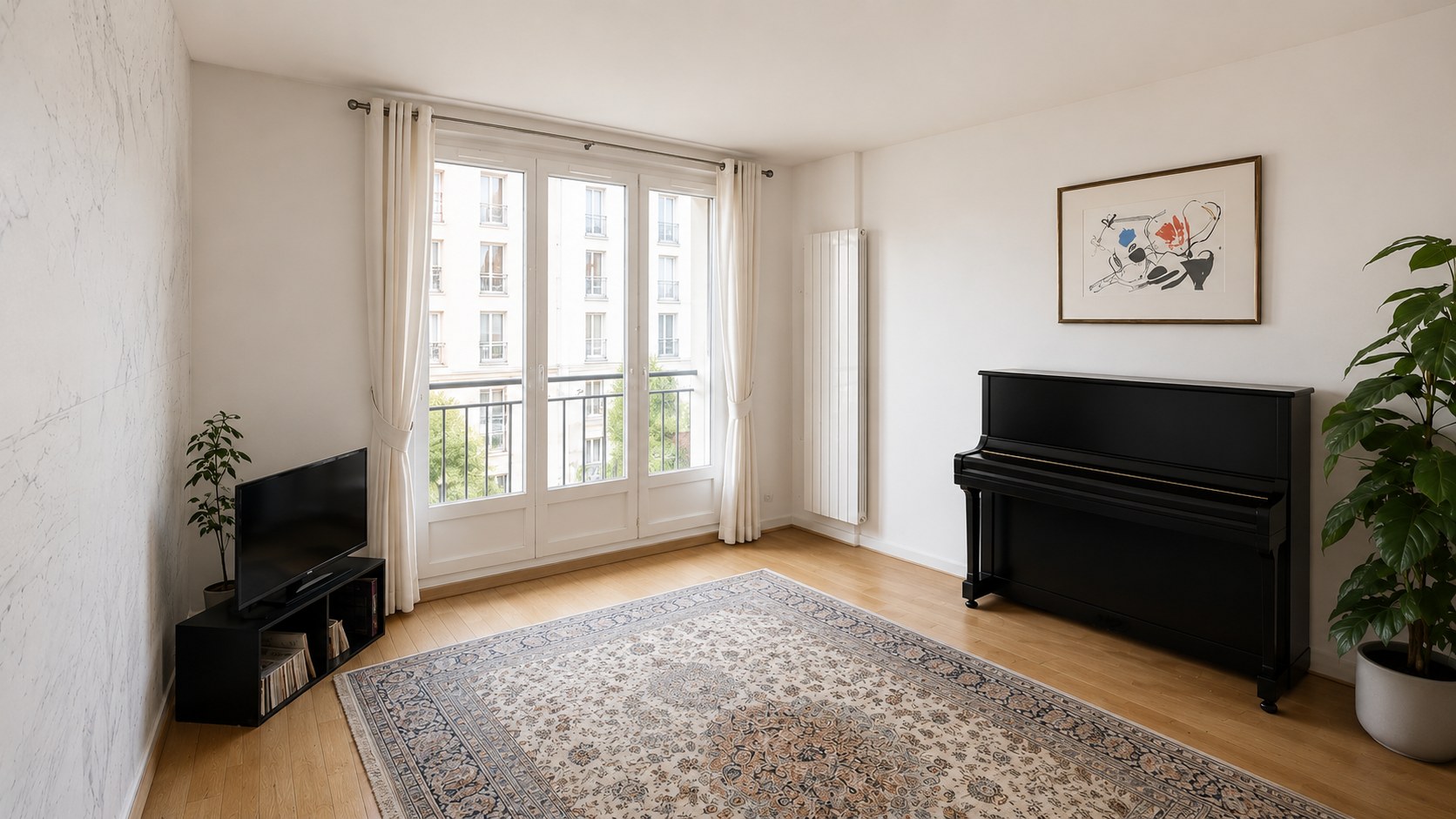 Séjour lumineux de l'appartement 25 rue Paul Barruel