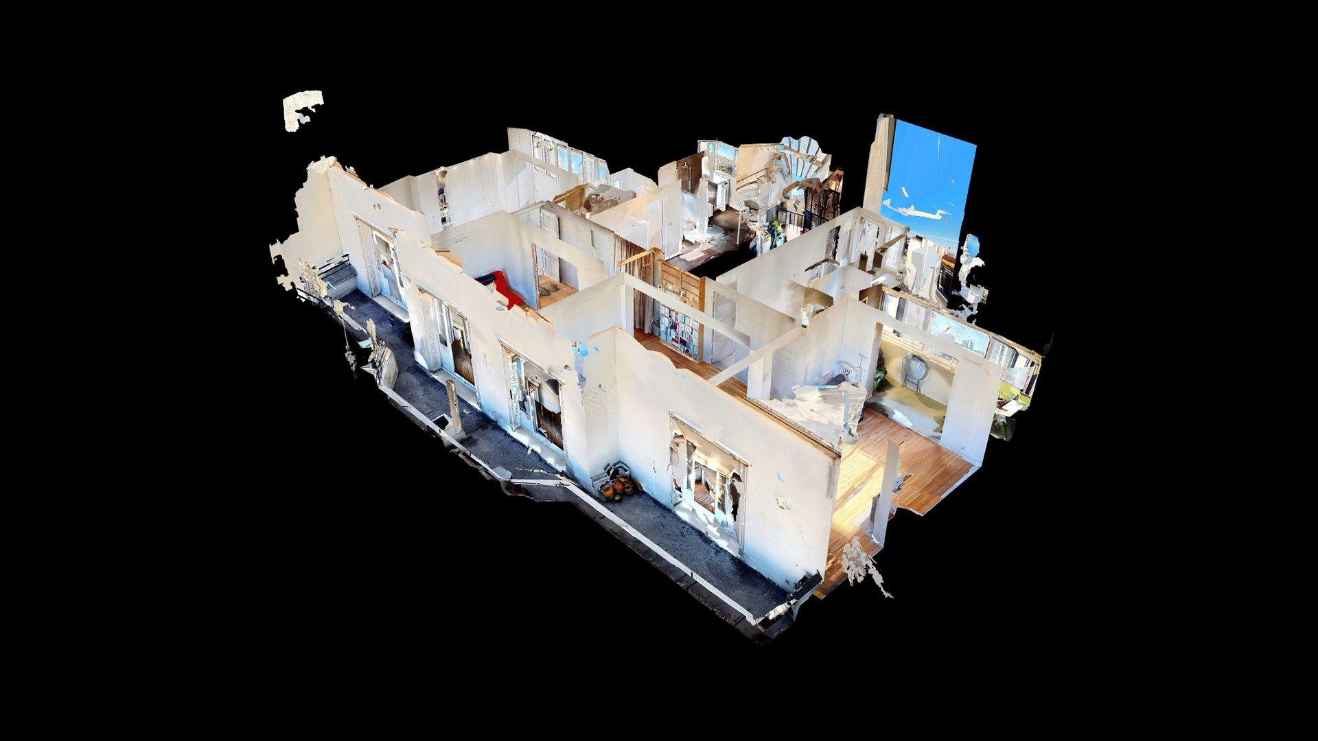 Vue 3D de la distribution de l’appartement