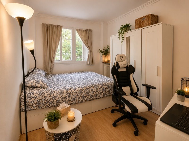 Chambre de l’appartement à La Varenne-Saint-Hilaire
